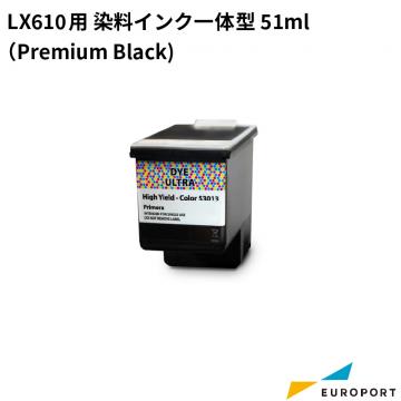 LX610用 染料インク Premium Black 一体型 51ml [KM-DI-PB] ラベルサプライ