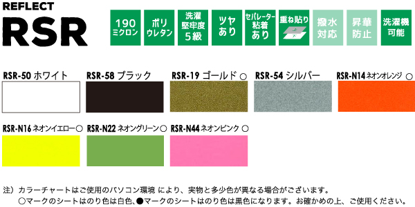 アイコンと色チップ