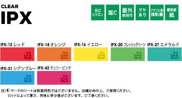 アイコンと色チップ