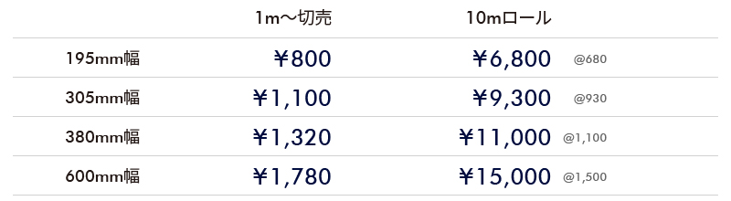 ステッカーシートSH価格表