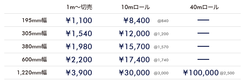 ステッカーシートSP価格表