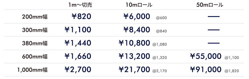 ステッカーシートUXZ価格表